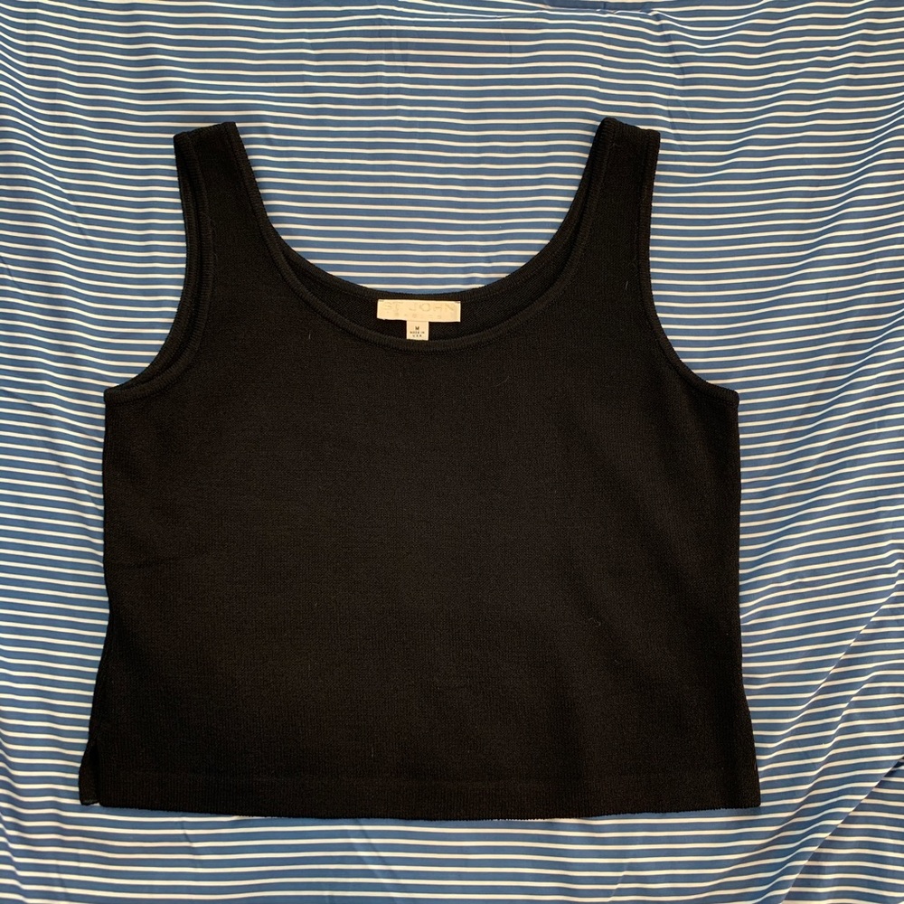 St John Basics Black knit tank top